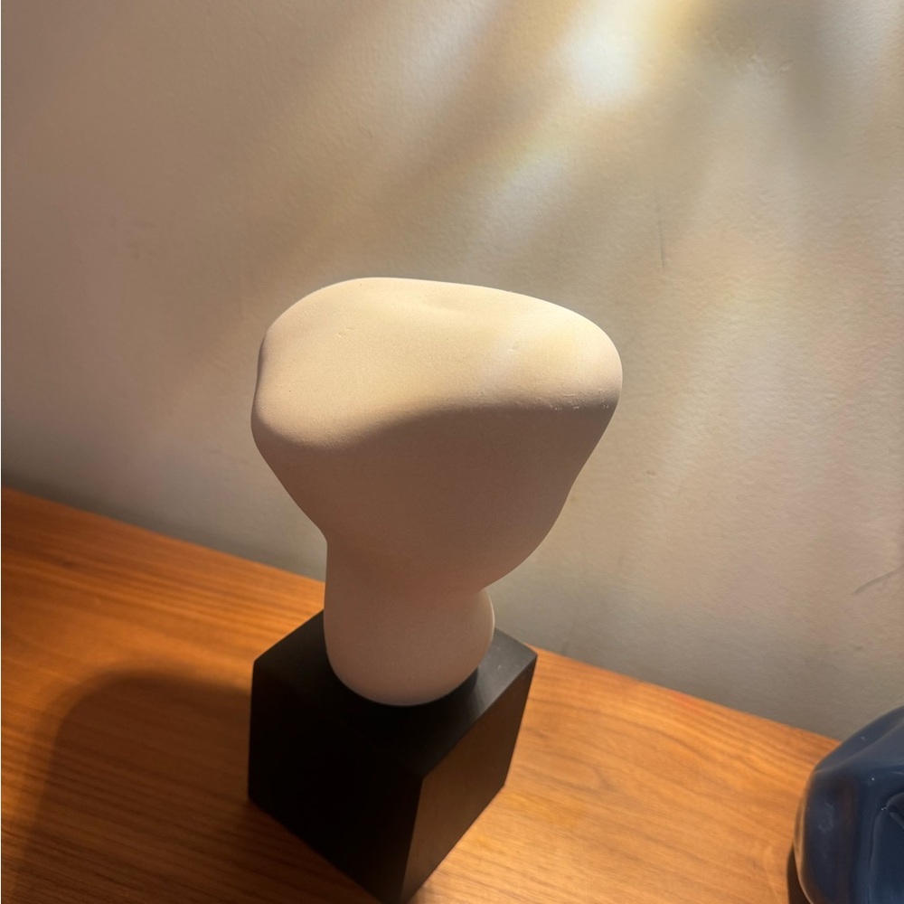 H&M Cream Abstract Sculpture with Black Base